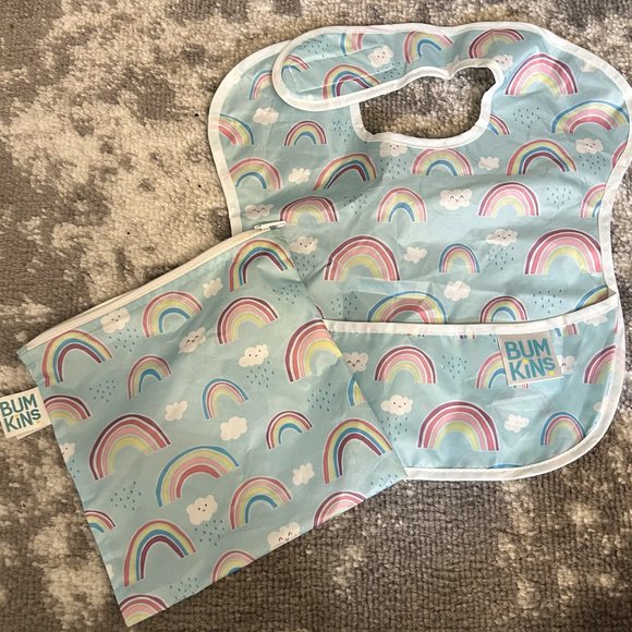 Bumpkins Baby Rainbow Pattern Small Wet/Dry Bag and Bib - Picture 1 of 1